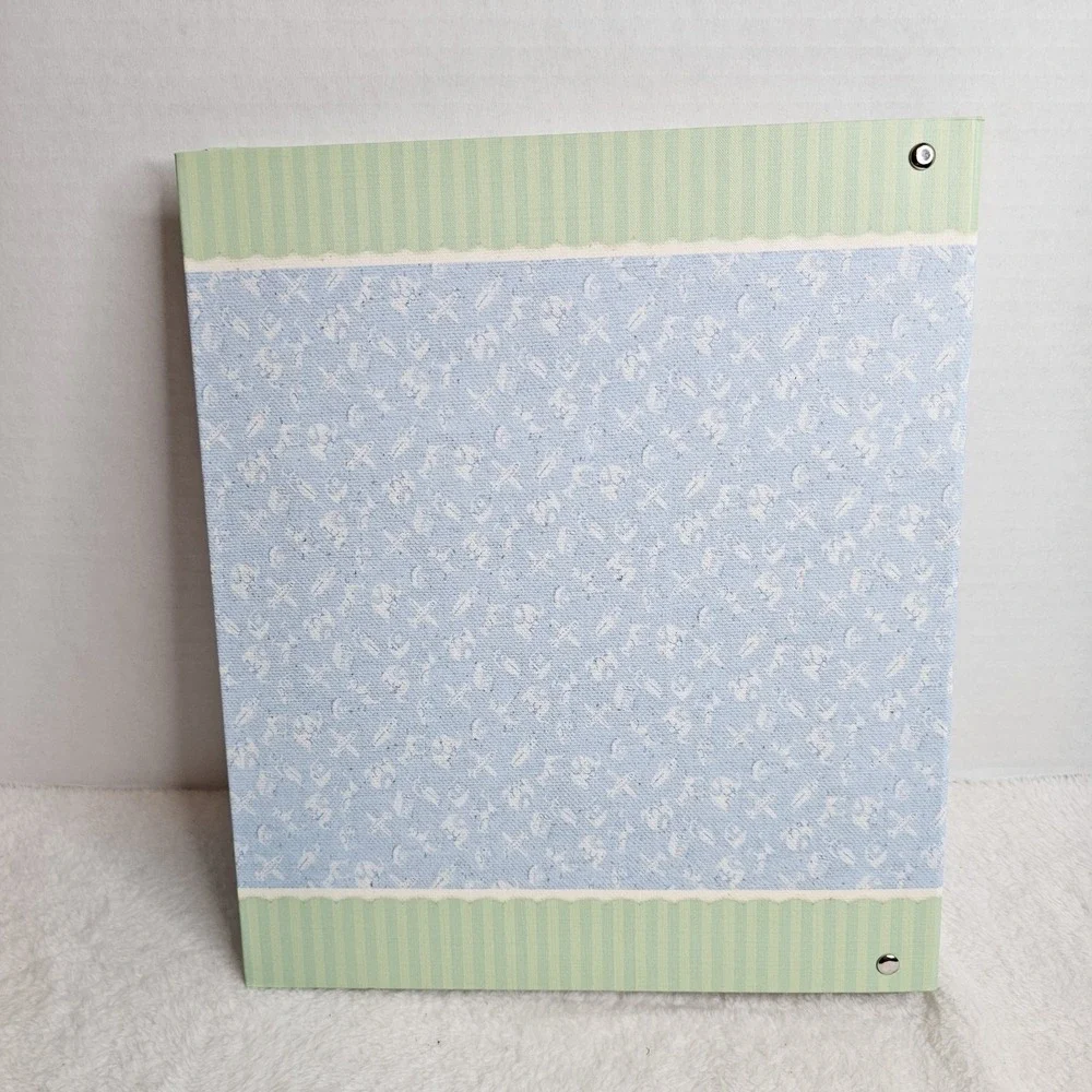 🖤HALLMARK FIRST YEAR RINGED BINDER BABY BOOK  BLUE AND GREEN MIB